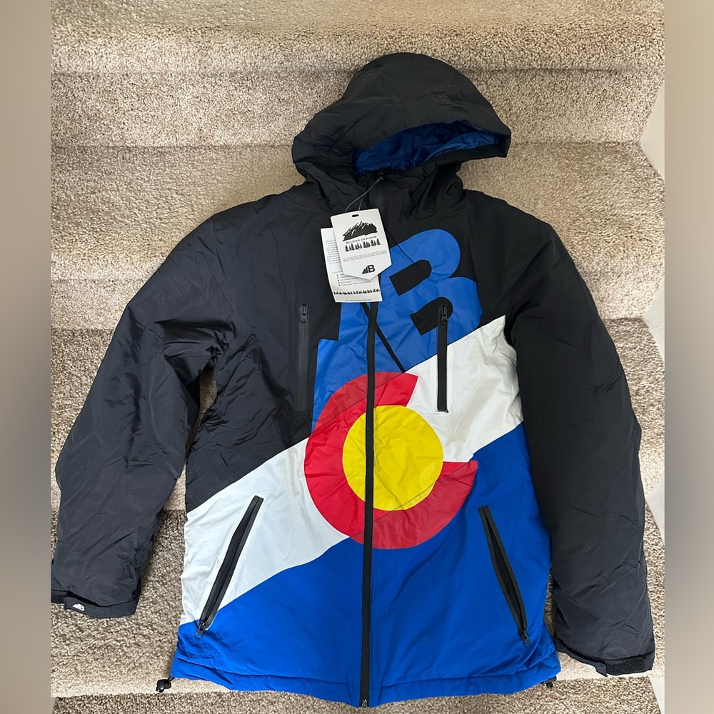 NWT Belong Designs Colorado Flag Ski Jacket size M